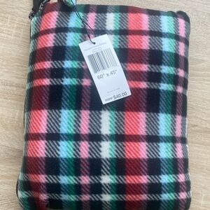 Vera Bradley Packable Fleece Blanket 60”x45” in Ribbons Plaid